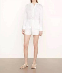 Vince - Drapey Stripe Band Collar Shirt