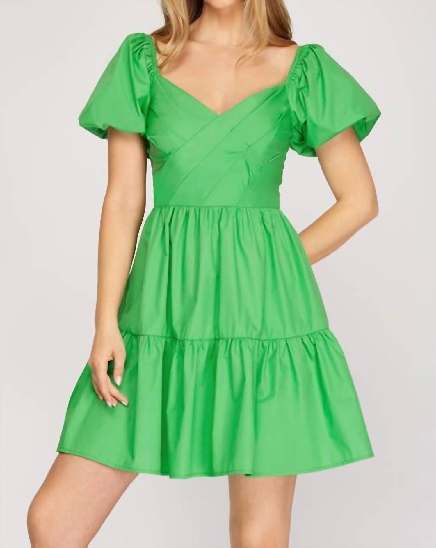 She + Sky - Puff sleeve dress