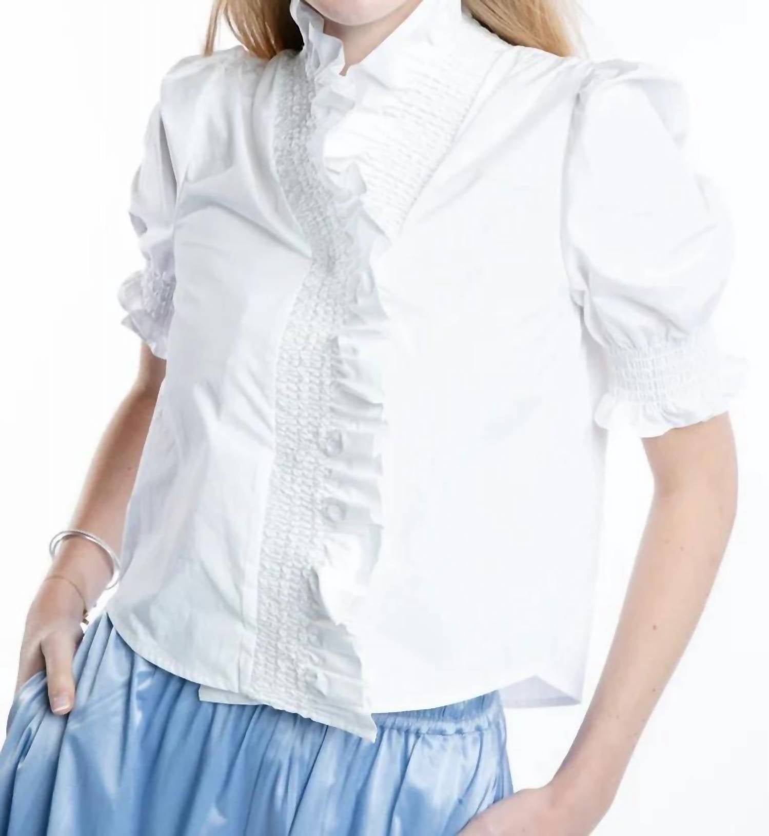 The Burgess Collection - Kiki Ruffle Cotton Shirt