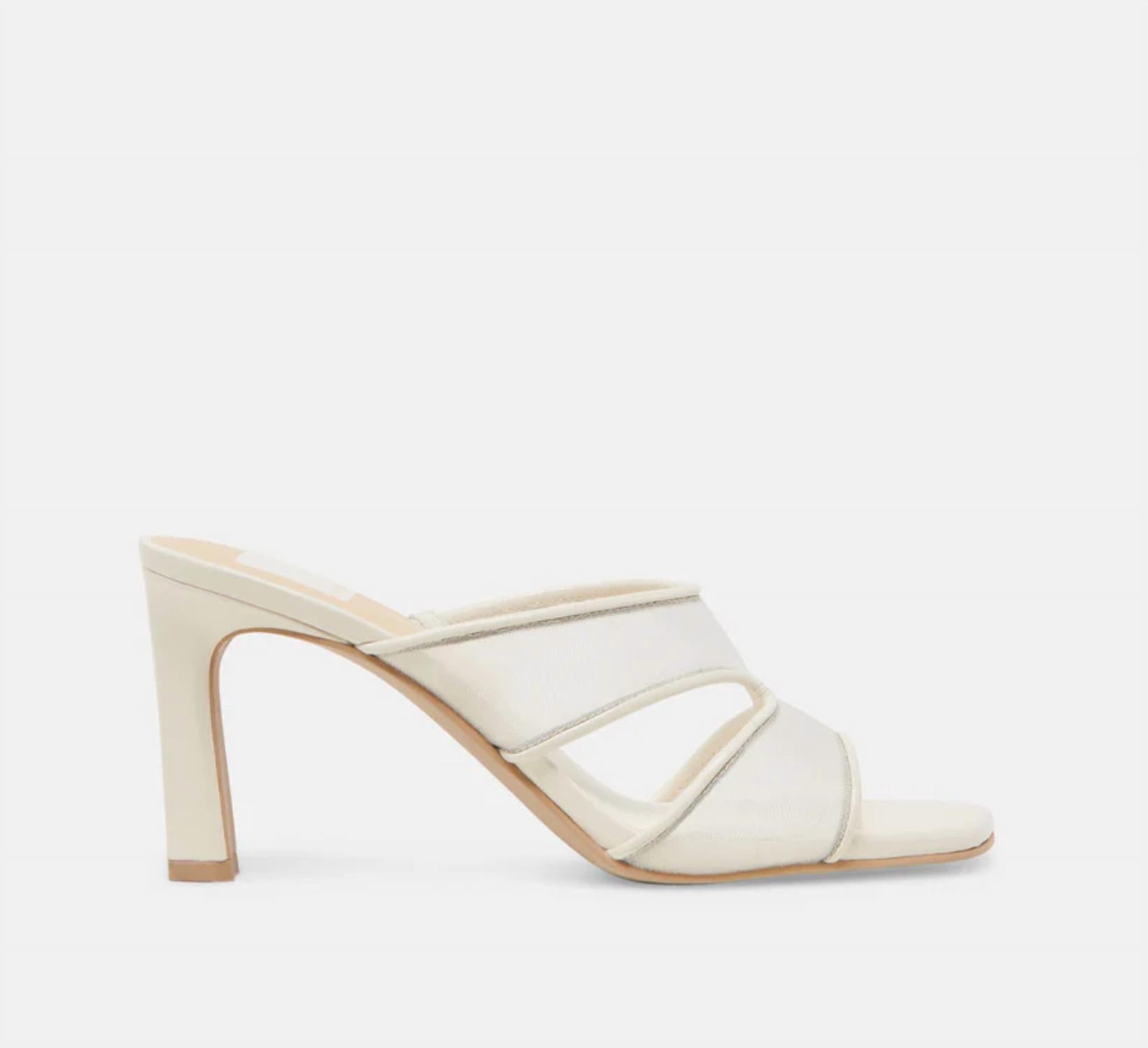 Dolce Vita Women's Gitel Mesh Heels in off white - women's heels - detail view