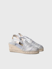 Toni Pons Women's Tania-zr Wedge Espadrilles With Elastic Straps in blau - women's shoe - detail view