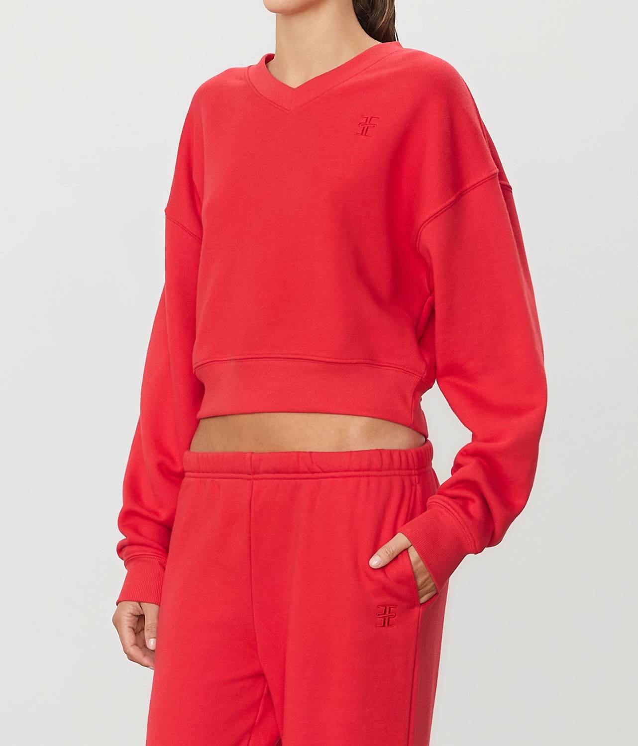 Eterne - Cropped V-neck Sweatshirt