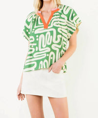 Thml - Patterned V-neck Top