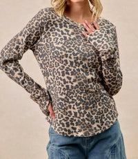 Bibi - Washed Waffle Thermal With Thumb Hole Top