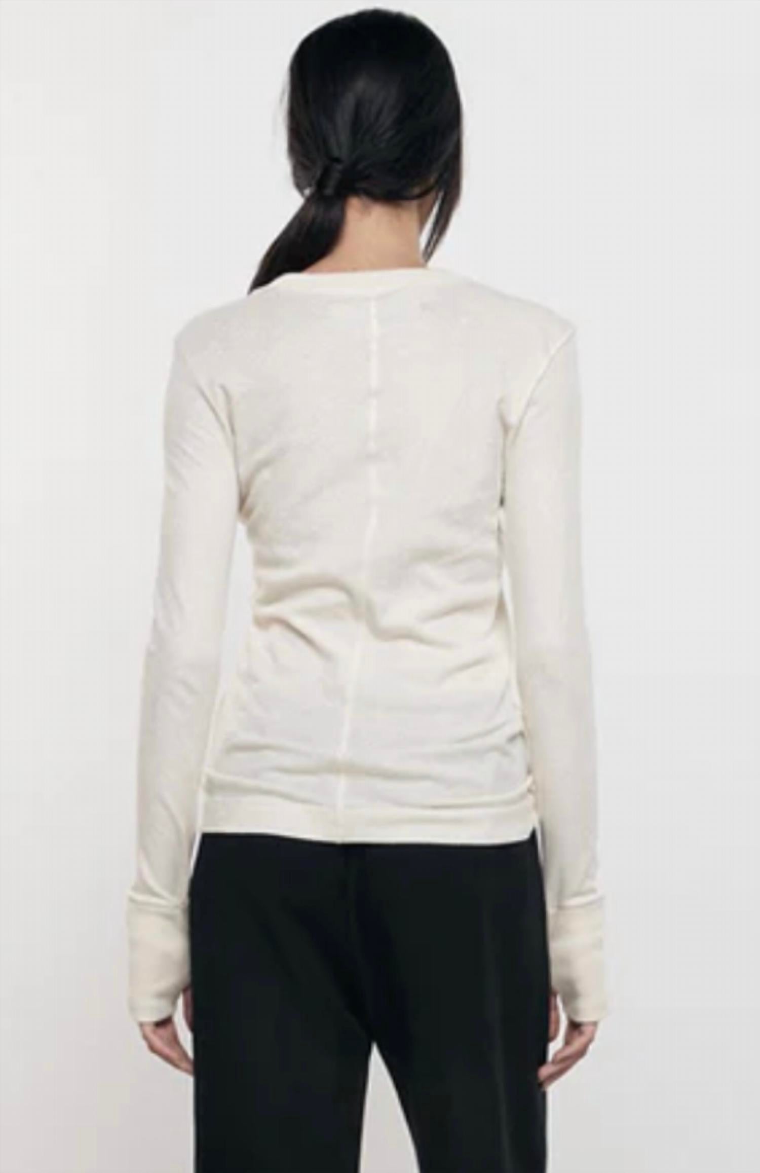 Enza Costa - Cashmere Cotton Easy Cuffed Crew Top