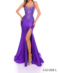 Amarra - Fitted Hot Stone Prom Dress With Sweetheart Neckline
