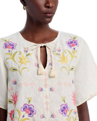 Johnny Was CALISTA RUFFLE SLEEVE FIELD BLOUSE in elordi - women's blouse - view 4