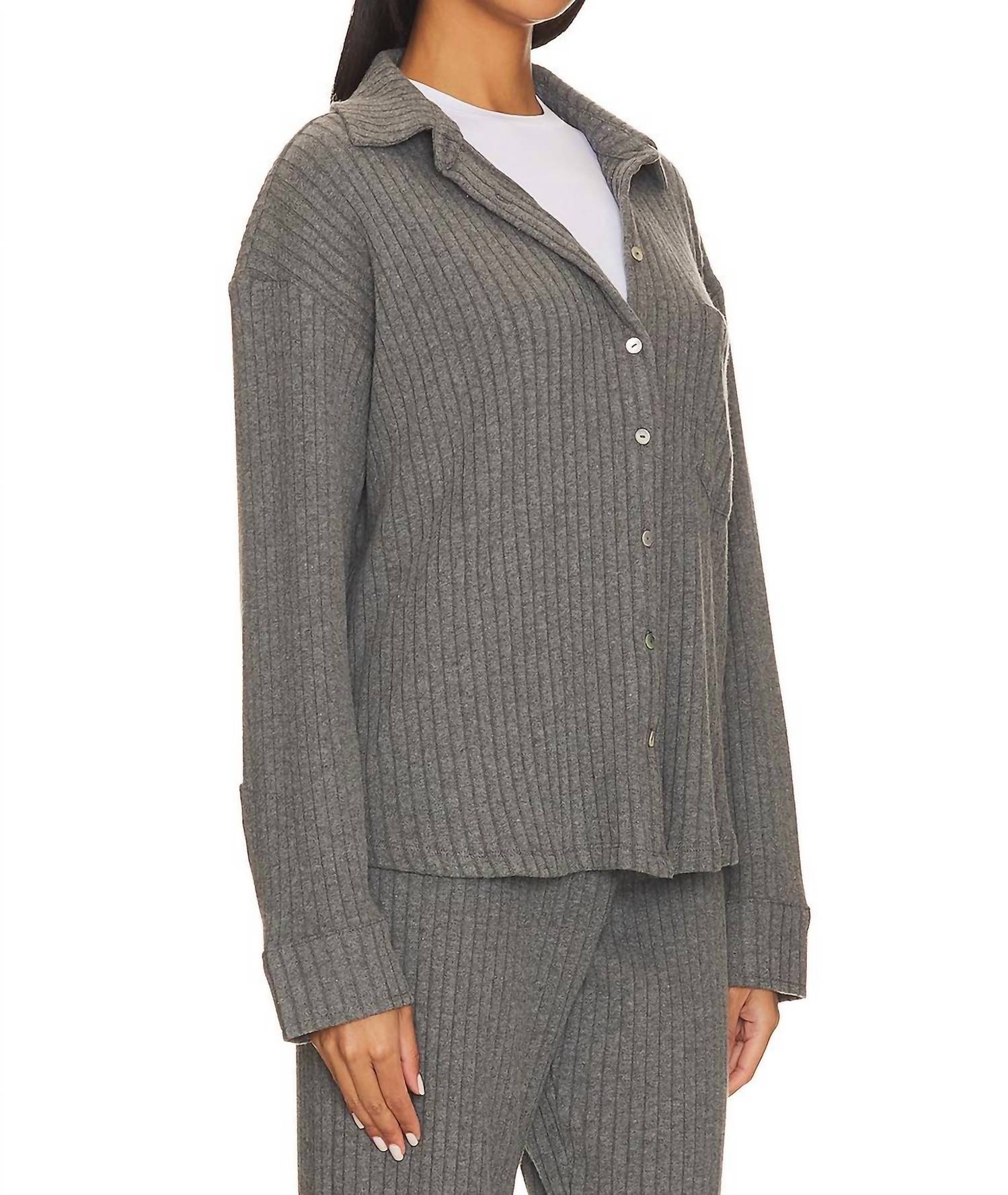 Donni. - Ribbed Button Down Sweater