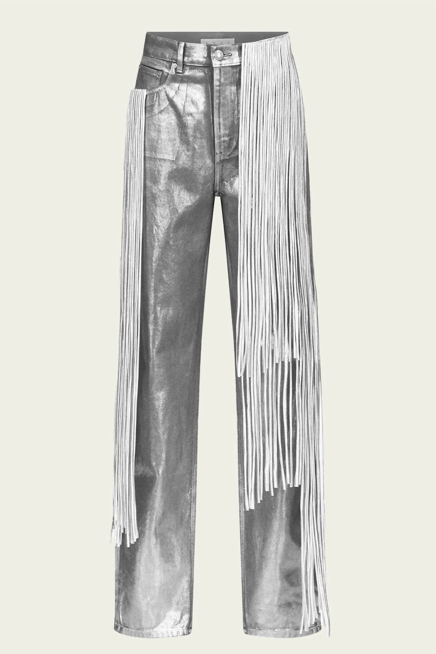 Area - Metallic Fringe Straight Leg Jean