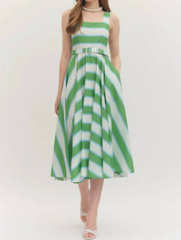 Entro - Leia Striped Midi Dress