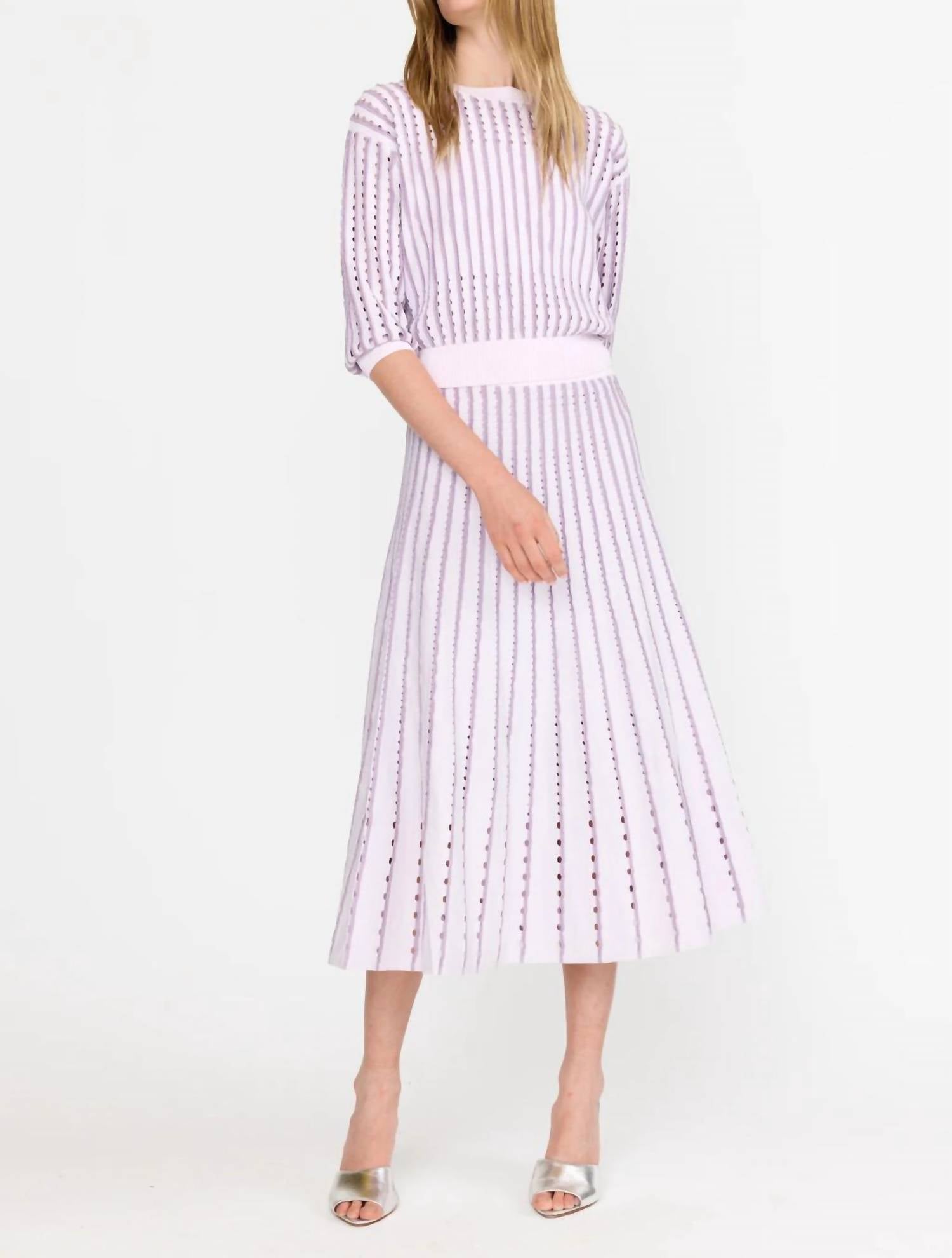 CHRISTY LYNN Anaya Sweater in pinstripe lilac - women's sweater - alternate view