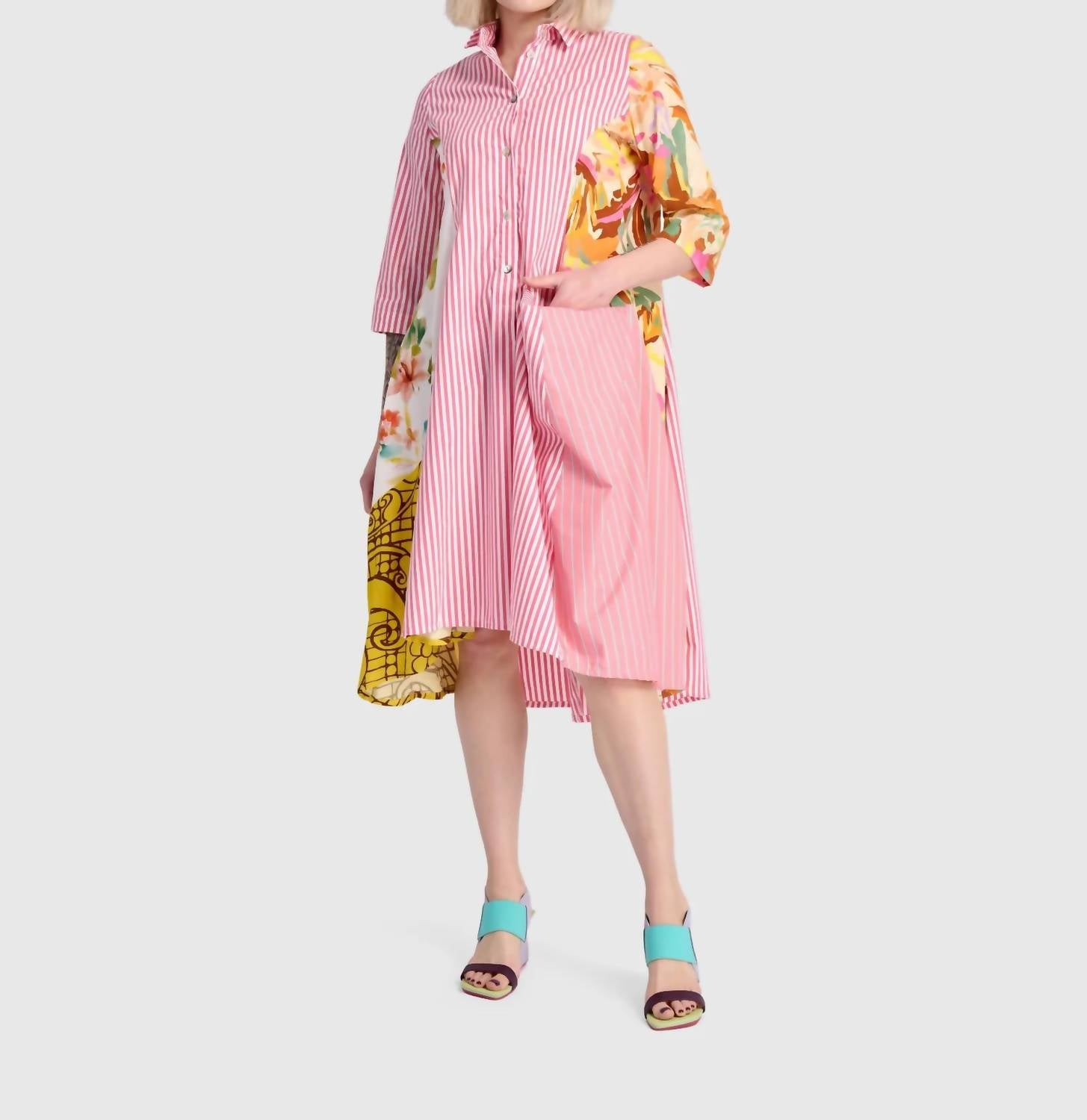 Alembika - Stripe & Floral Tunic Top