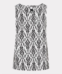 Esqualo - Saga Sleeveless Ikat Print Two Tone Top