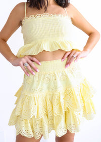 Loveshackfancy - Shailo Eyelet Lace Mini Skirt