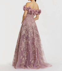 Mac Duggal - Oversized Floral Off the Shoulder Dress