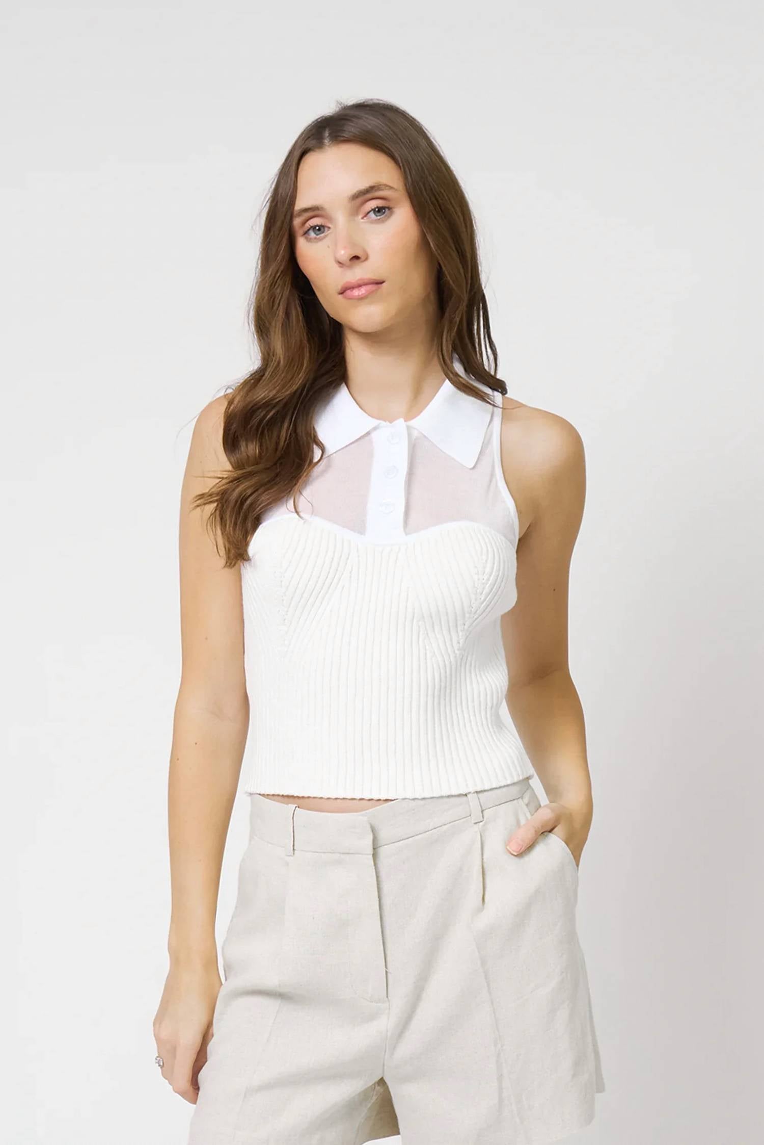 Central Park West - Brooklyn Sheer Polo Halter Top