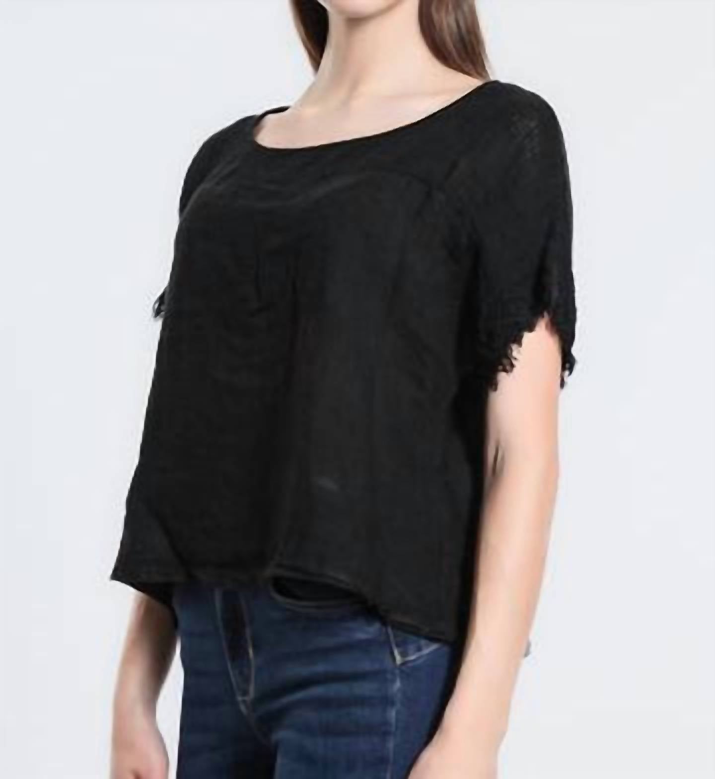 Tina Stephens Italy - Candi Frayed Sleeve Top