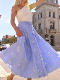 Hunter Bell - Thistle Embroidered Midi Skirt