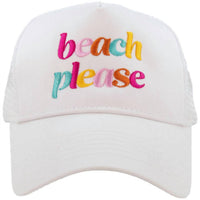 Katydid - Women's Beach Please Embroidered Foam Trucker Hat