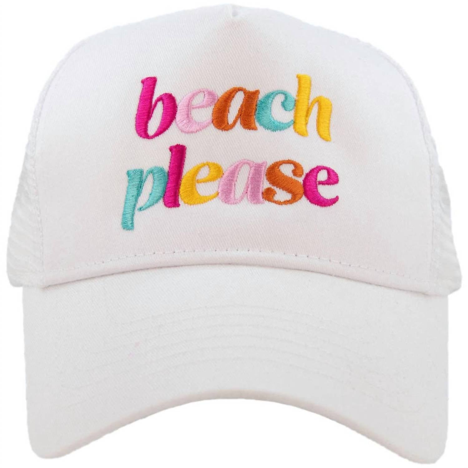 Katydid - Women's Beach Please Embroidered Foam Trucker Hat