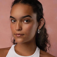Gold & Honey - Women's Glitter Twist Hoop Earrings