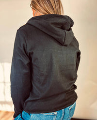 Sterling Kreek Turn And Burn Aztec Half Zip Sweater in black - women's top - detail view