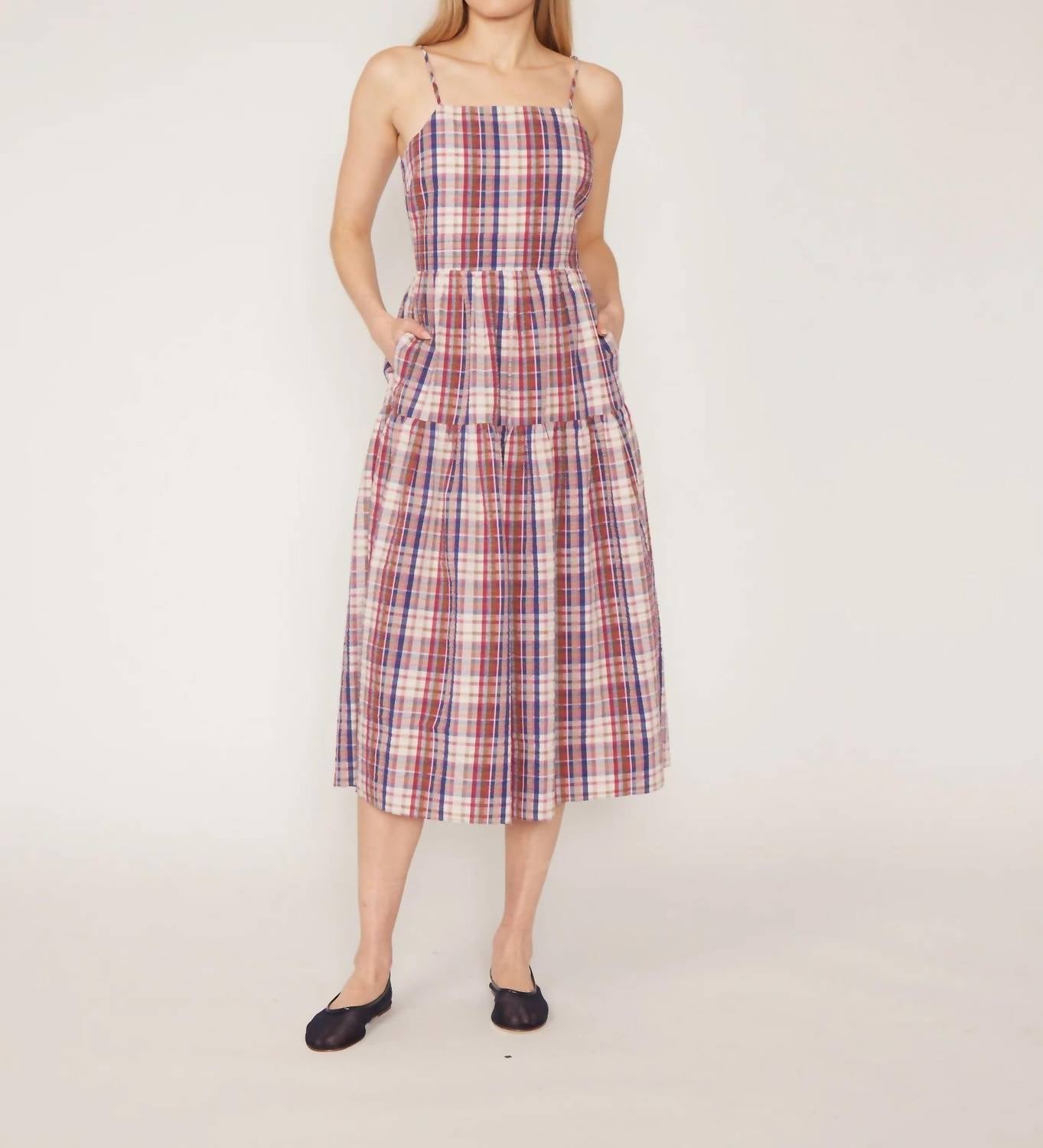 GILNER FARRAR Dree Midi Dress in red white and blue - women's dress