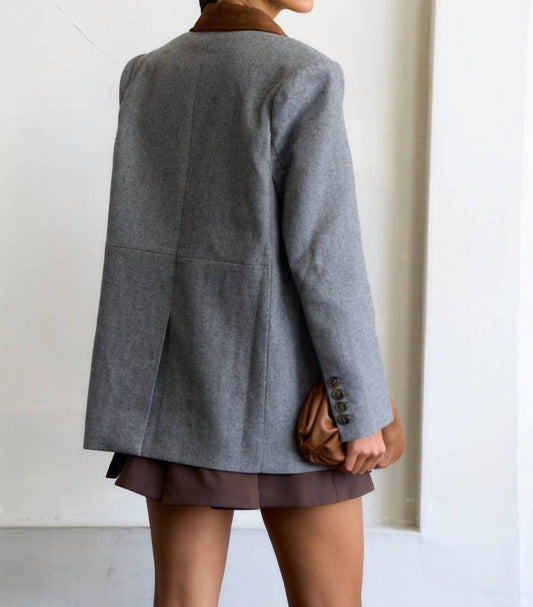 Lalavon - Women's Glencheck Embroidered Button Down Jacket