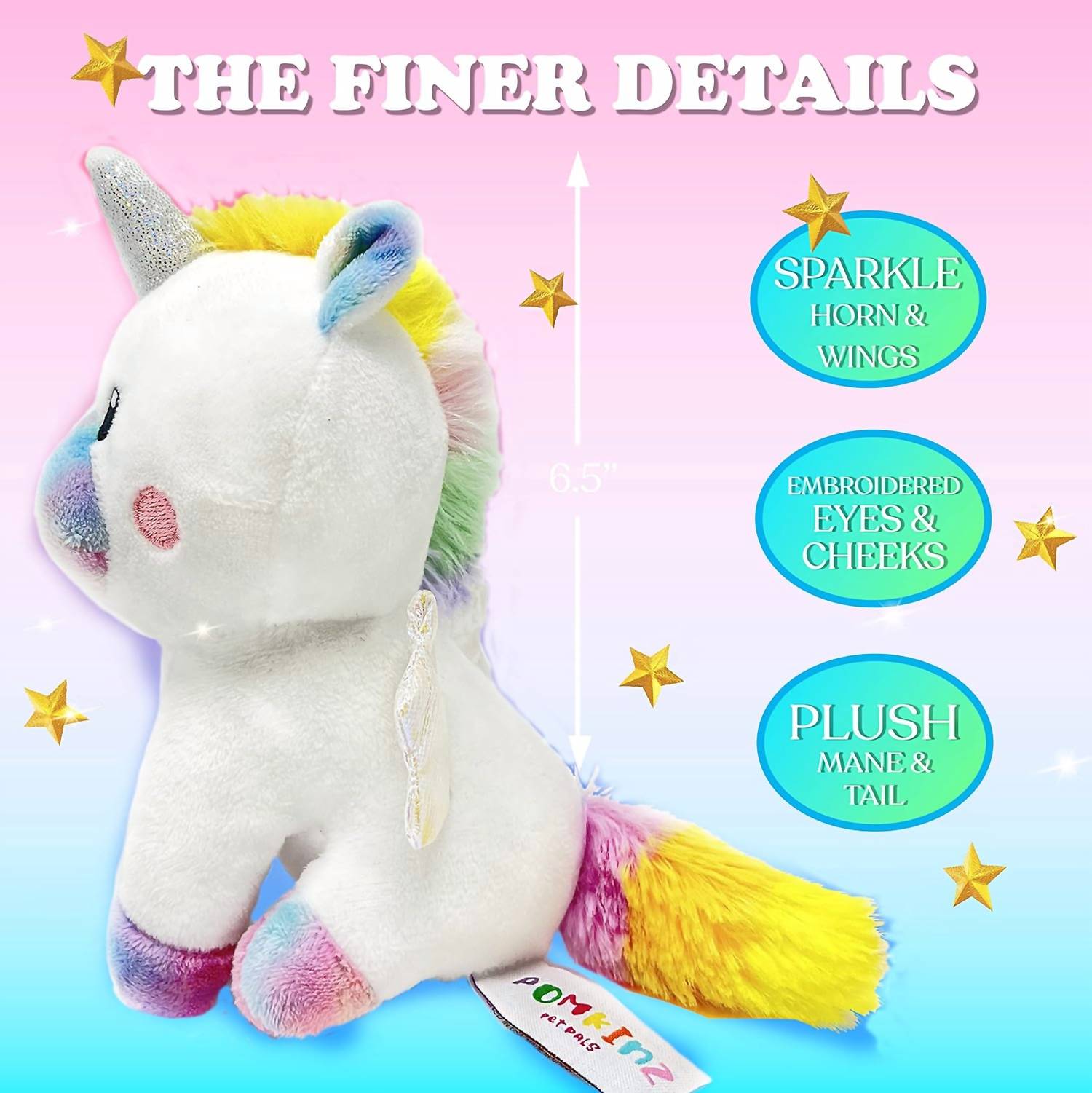 Pomkinz - Kid's Rainbow Unicorn Set With Sequin Carry Case