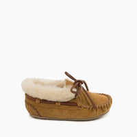 MINNETONKA Kids Charley Slipper Bootie in cinnamon - kids' boots - detail view