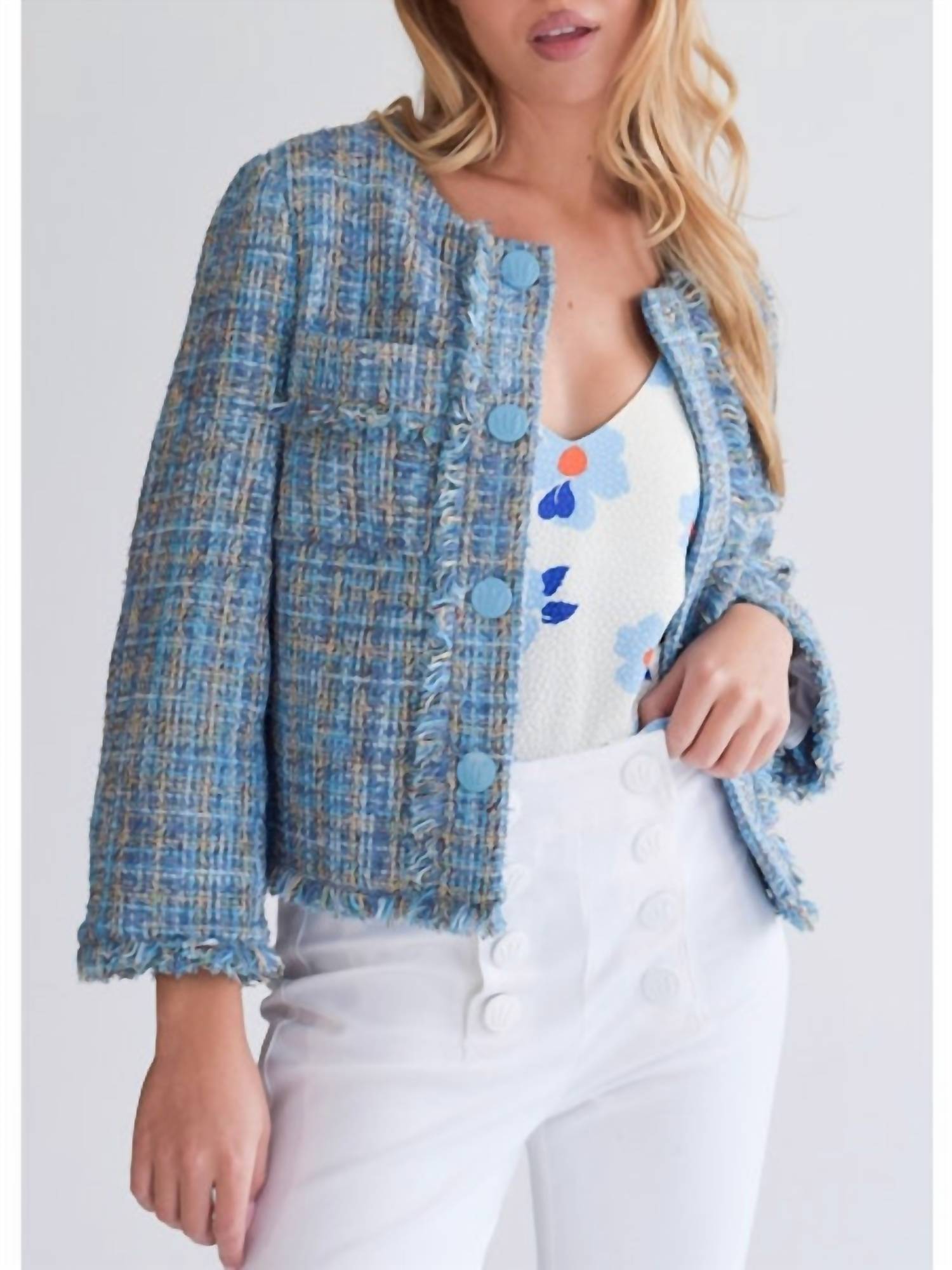 Never A Wallflower - Tweed Boxy Jacket
