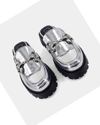 SHU SHOP Women's Tiffany Mule Loafers in silver - women's flats
