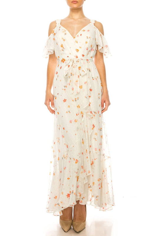 Maison Tara - Floral Off The Shoulder Strap Dress