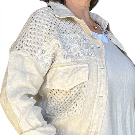 Made In Italy - Women's Boho Linen Jacket