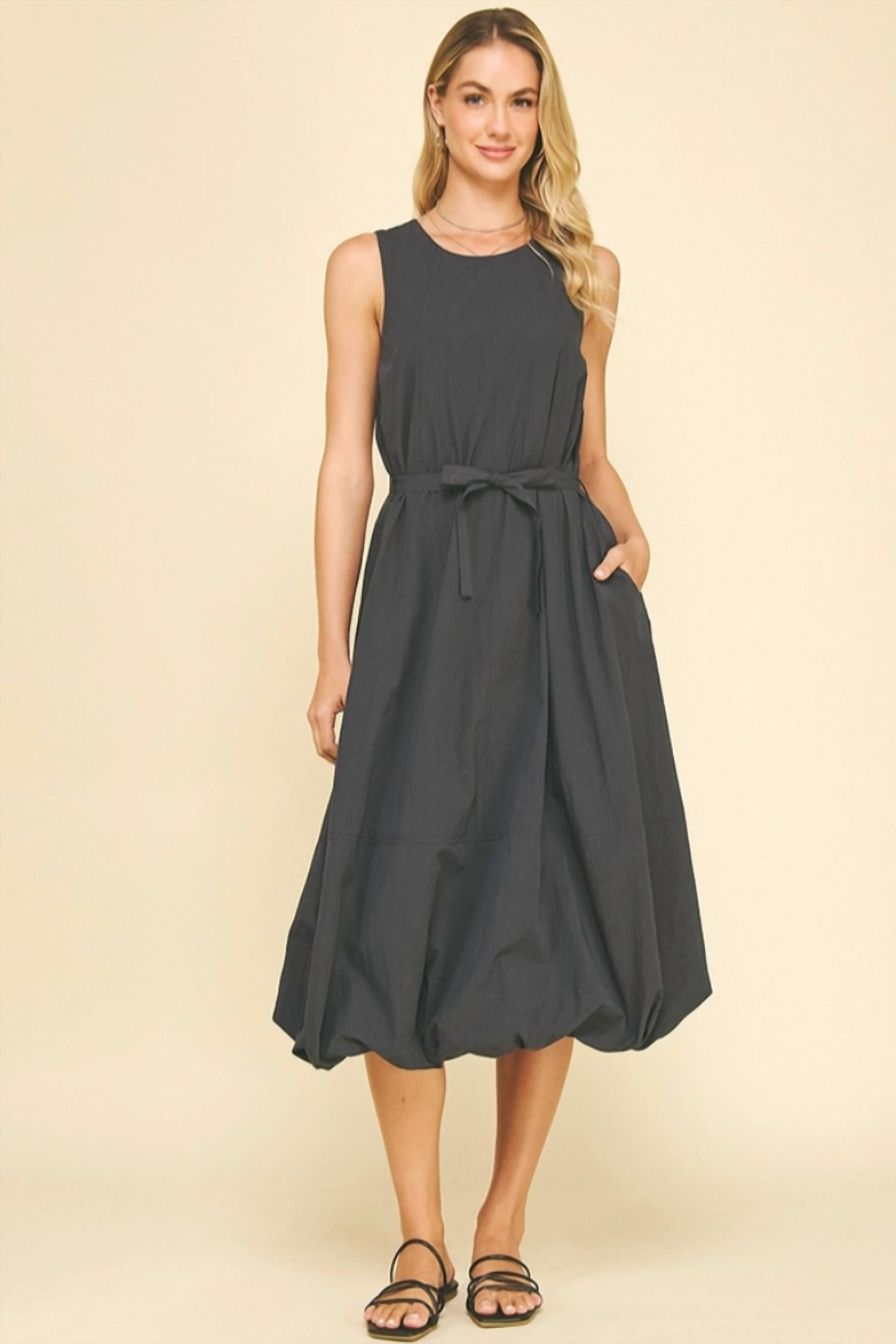 Pinch - Brielle Solid Bubble Hem Midi Dress