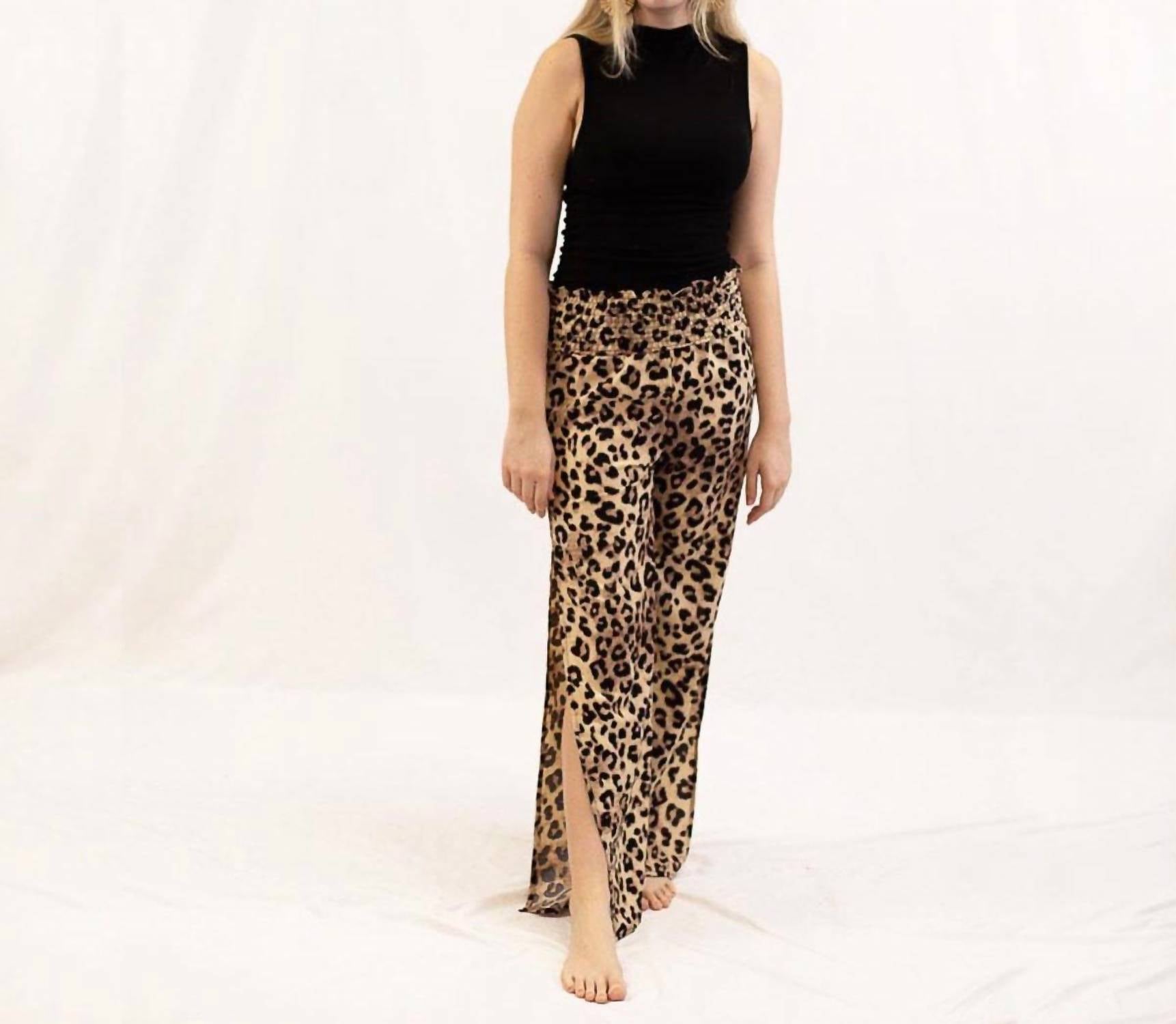 The Royal Standard Oceanside Cover-up Pants in leopard - women's pants