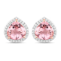 Diana M Jewels Women's Heart Natural Morganite Stud Earrings (3.27 Ct) - Signature Plus in 14k rose gold - women's jewelry