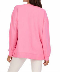 mudpie Valentine Crewneck Sweater in pink - women's sweater - detail view