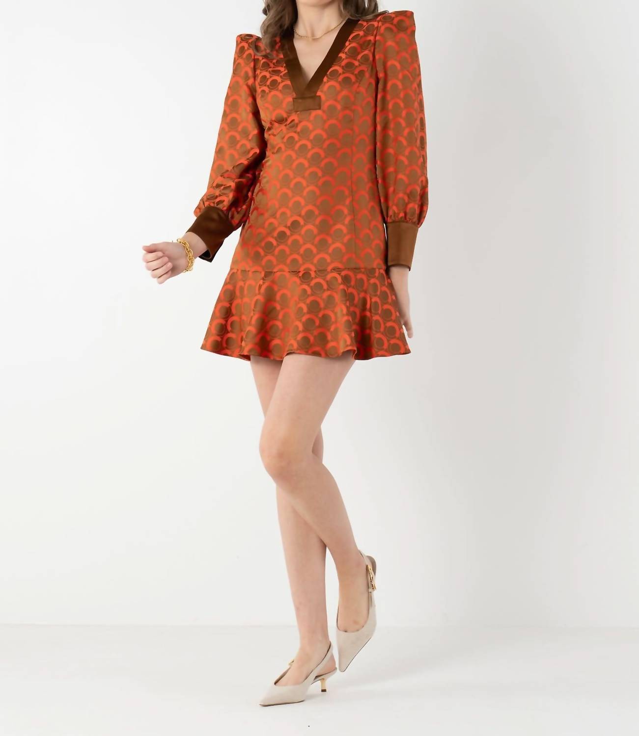 Emily McCarthy Jenny Mini Dress in tangerine mod - women's dress