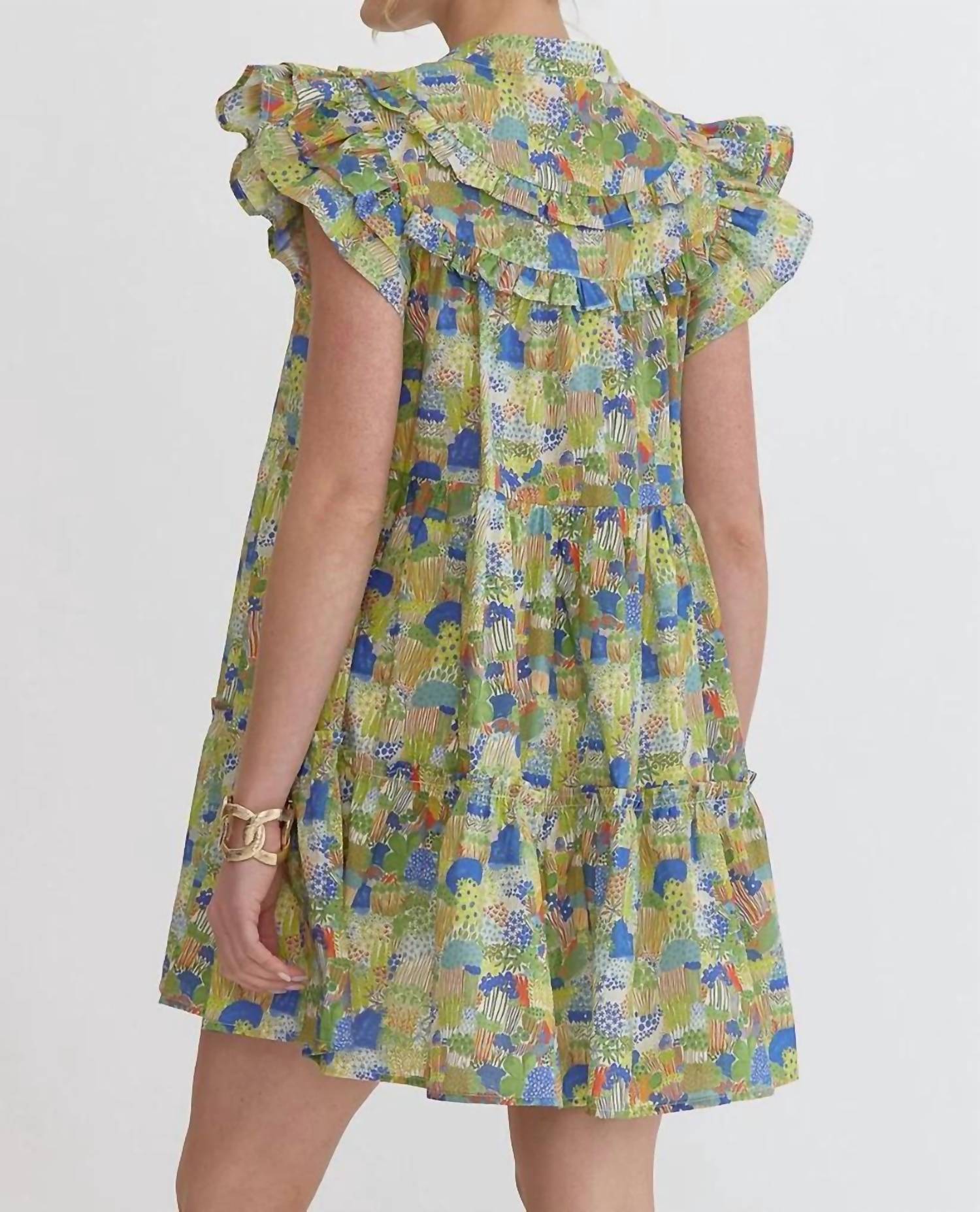 Entro - Garden Breeze Tiered Mini Dress