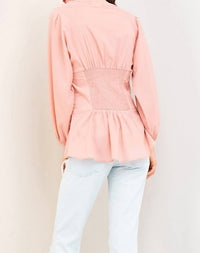 Entro - Tie Front Long Sleeve Blouse