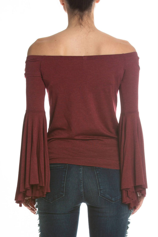 Elan - Off Shoulder Top with Bell Sleeves