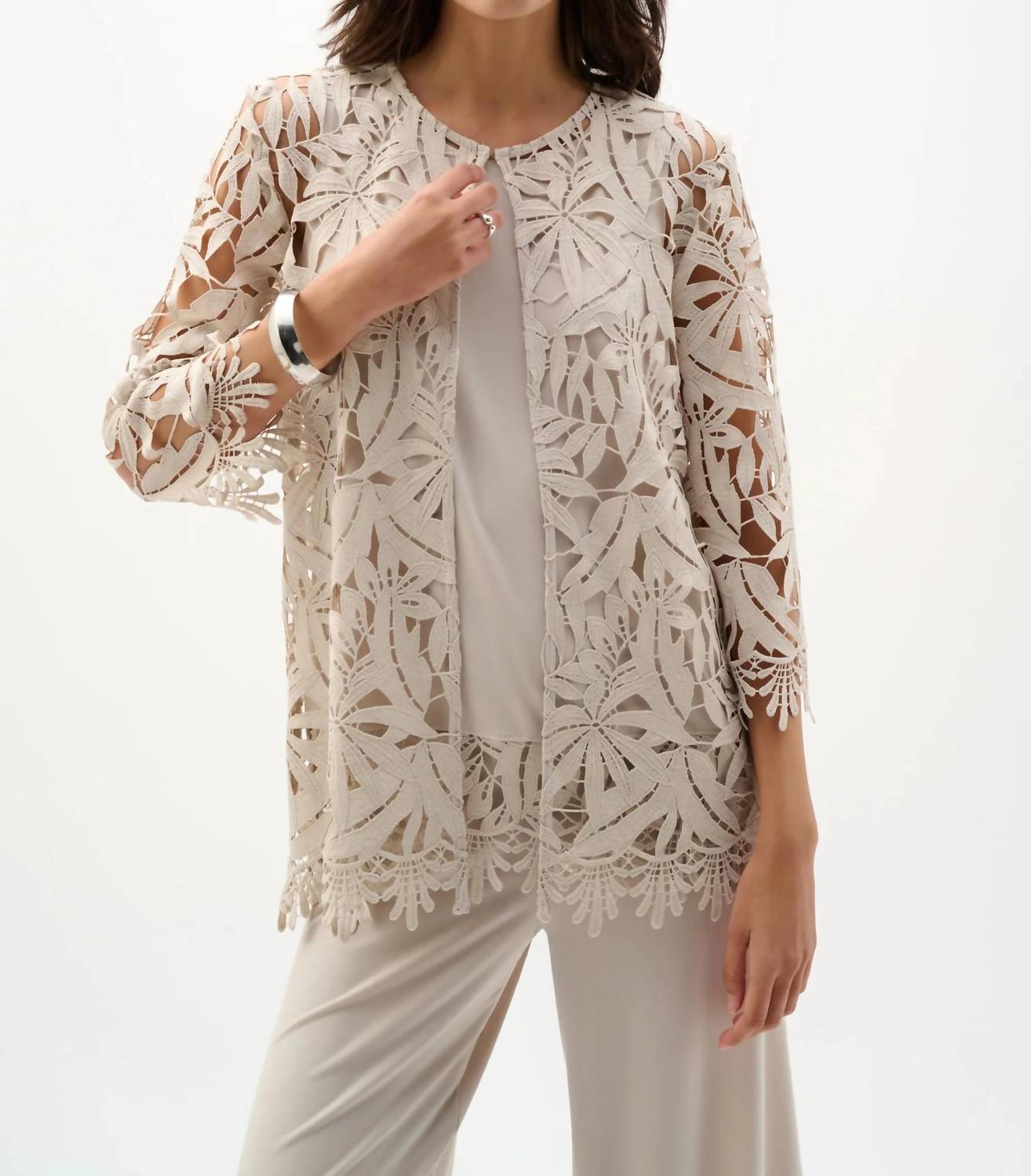 Joseph Ribkoff - Guipure Lace Open Front Cover-up Jacket