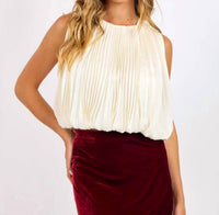 Sage The Label - Amour Pleated Bubble Hem Top