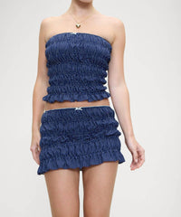 Frankies Bikinis - Jolie Crepe Strapless Shirt