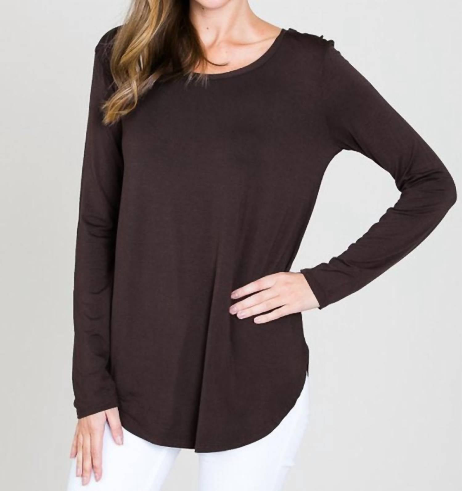 Emma'S Closet - Modal Long Sleeve Round Neck Top
