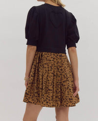 Entro - Puff Sleeve Midi Dress