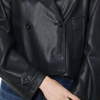 Habitual - Vegan Leather Cropped Trench Coat