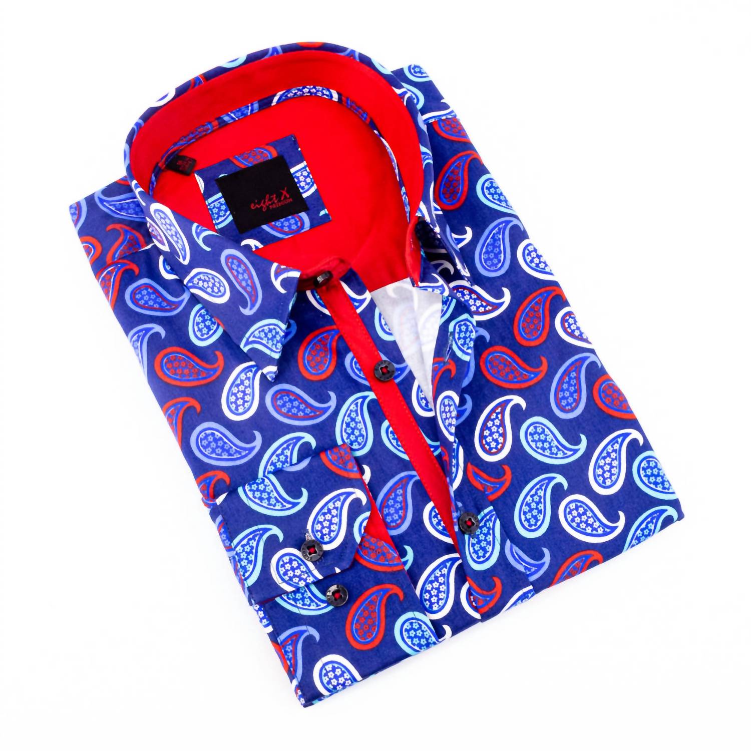 Eight X - Men's Paisley Print Button Down Shirt