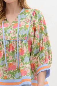 Shewin - Posey Floral Puff Sleeve Blouse